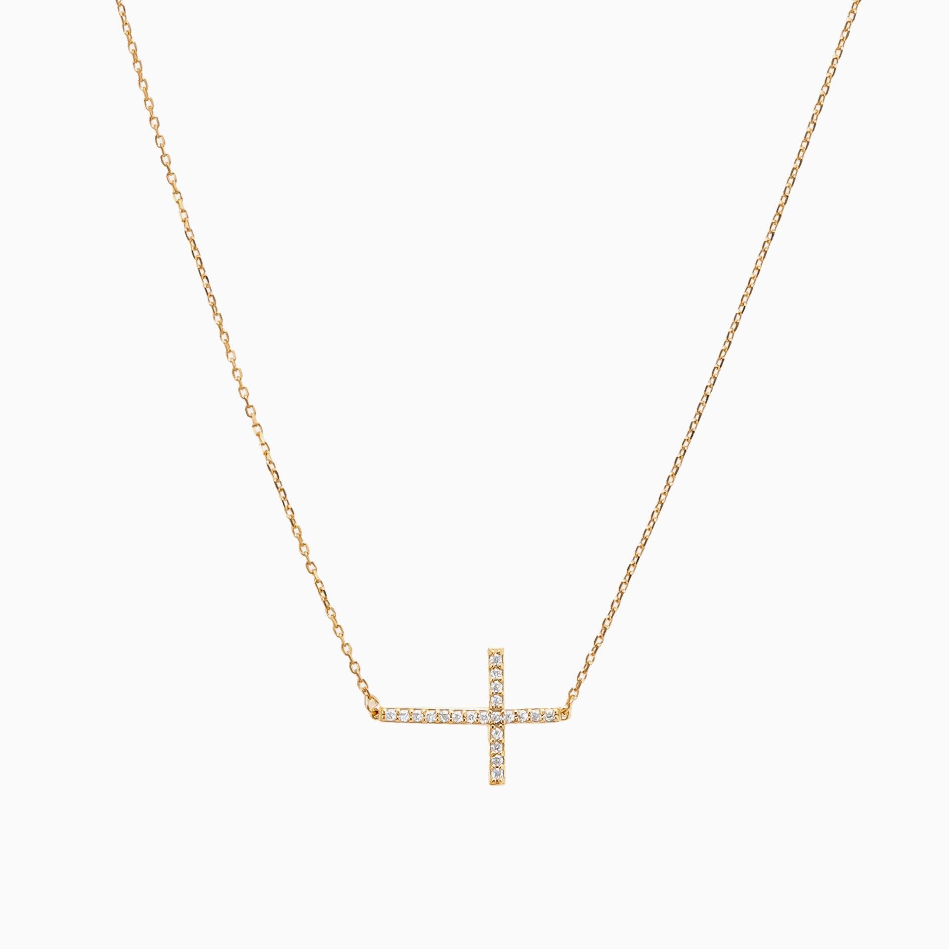 Horizontal Cross Necklace | Bearfruit Jewelry