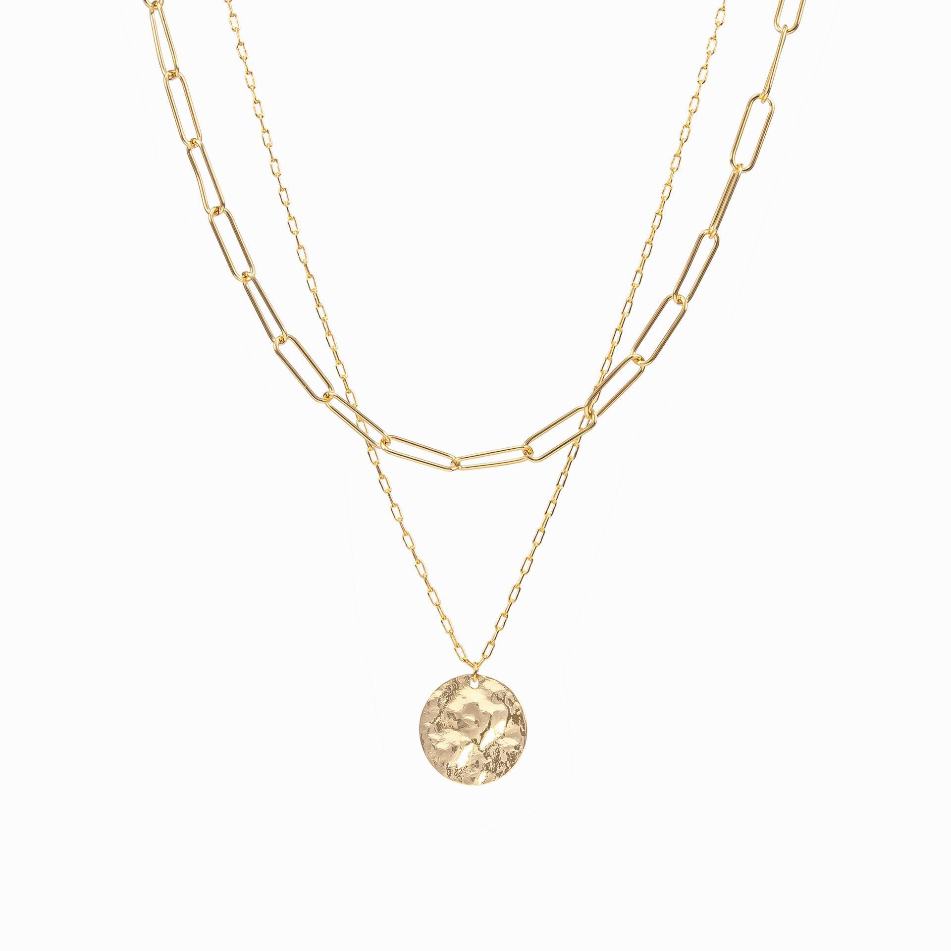 Layered Necklace Amazon Pendant Chain Layered 18k Gold Plated