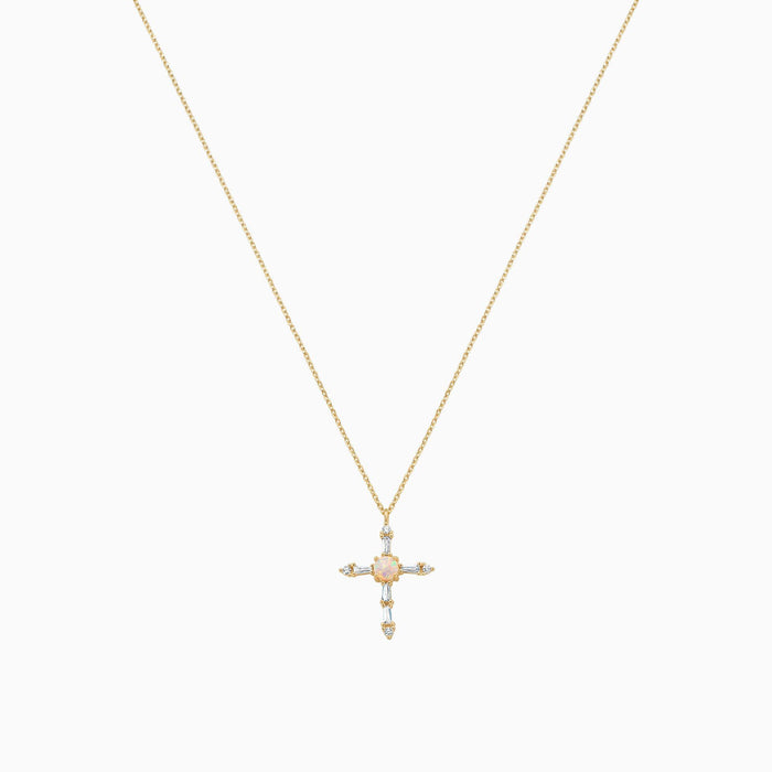 Opal Cross Necklace