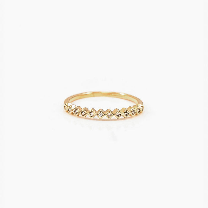 Thin Crystal Band Ring