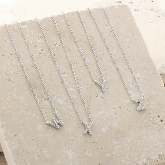 Crystal Initial Necklace