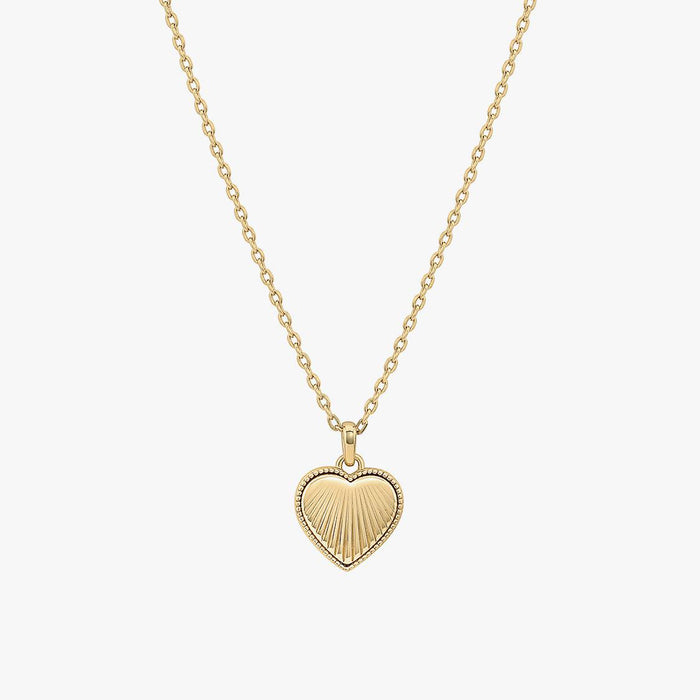 Textured Heart Pendant Necklace