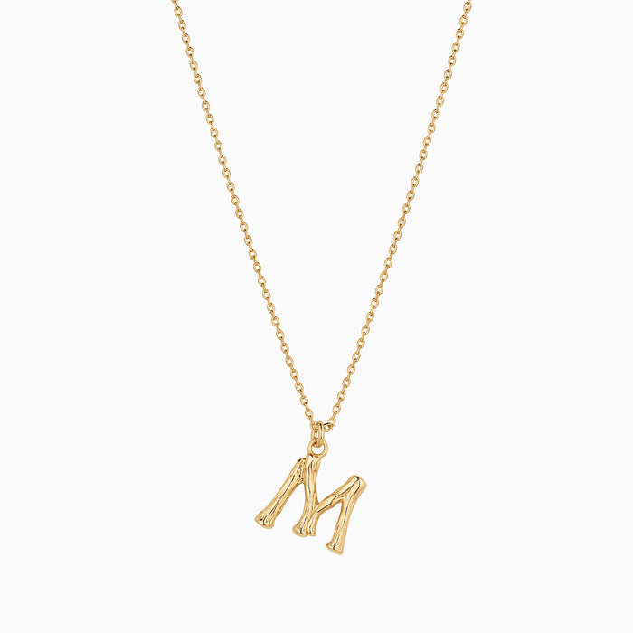 Textured Initial Necklace