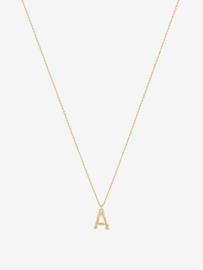 Textured Initial Necklace