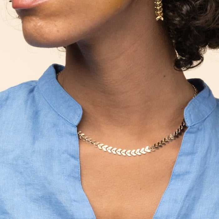 Elara Chevron Link Necklace