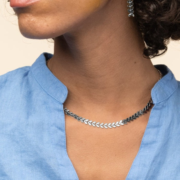 Elara Chevron Necklace & Earring Set