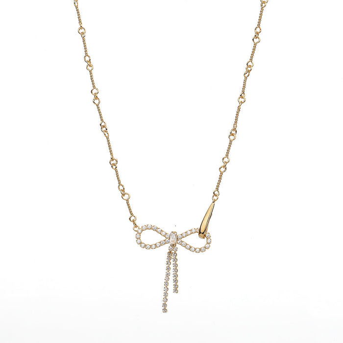 Camélie Crystal Bow Necklace