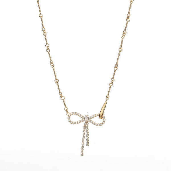 Camélie Crystal Bow Necklace
