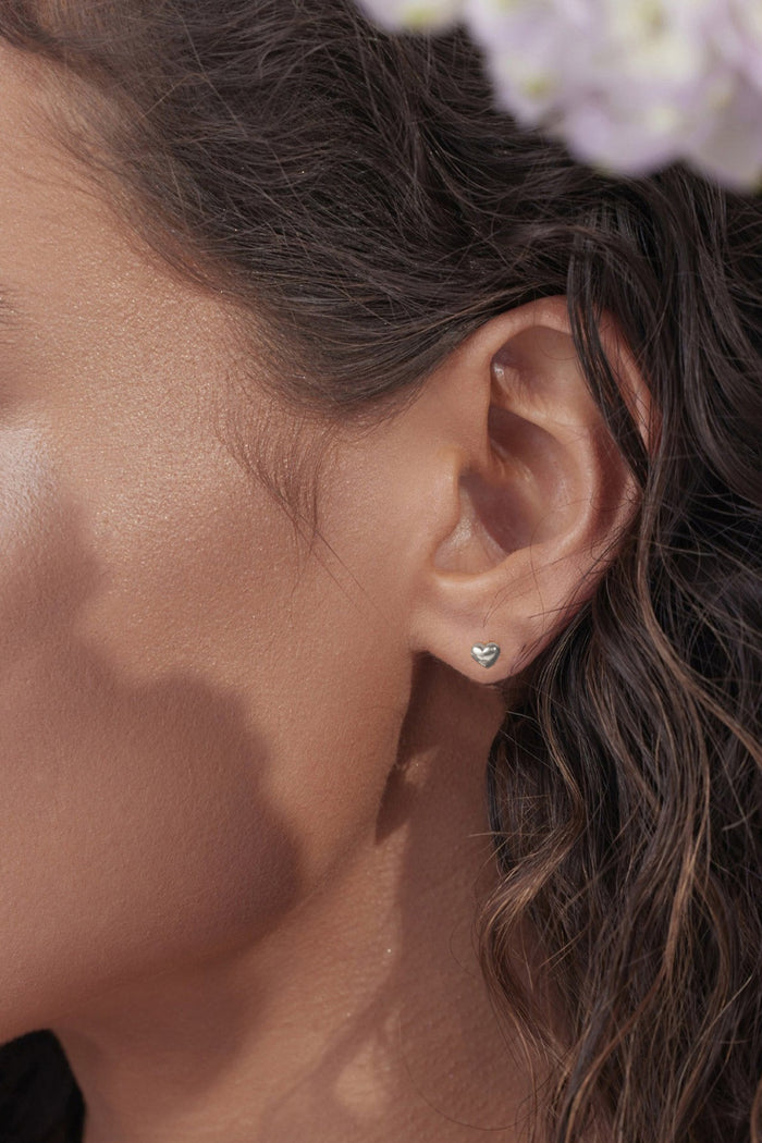 Mini Puffed Heart Stud Earrings