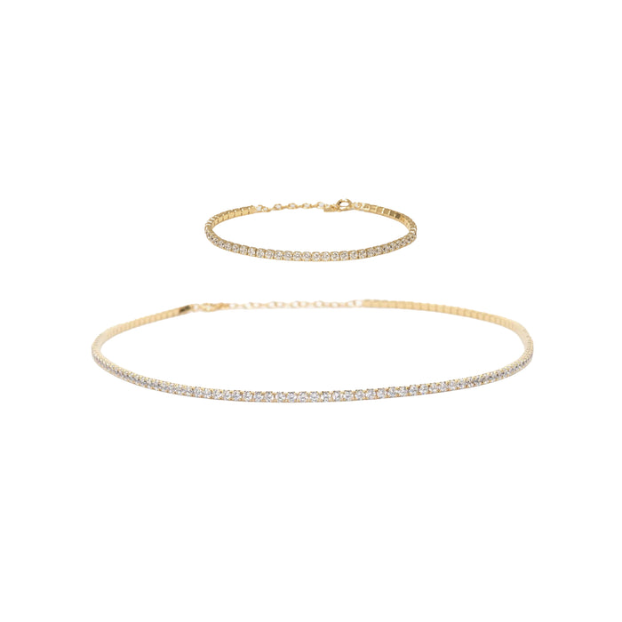 Cherie Tennis Necklace & Bracelet Set