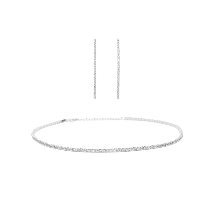 Cherie Tennis Necklace & Earrings Set