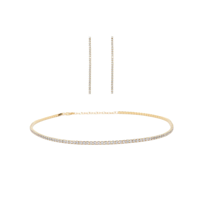 Cherie Tennis Necklace & Earrings Set