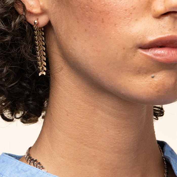 Elara Chevron Drop Earrings