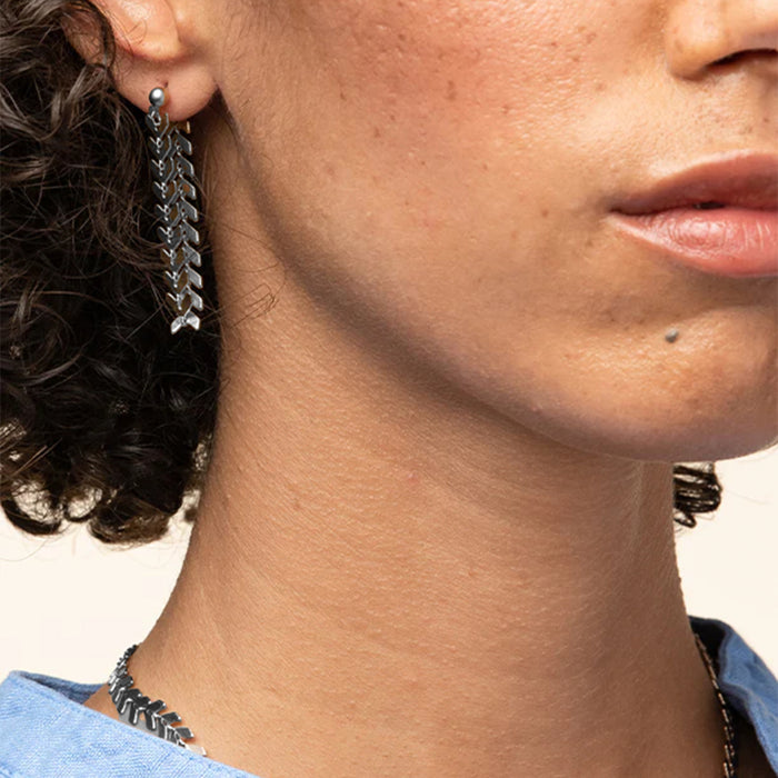 Elara Chevron Necklace & Earring Set