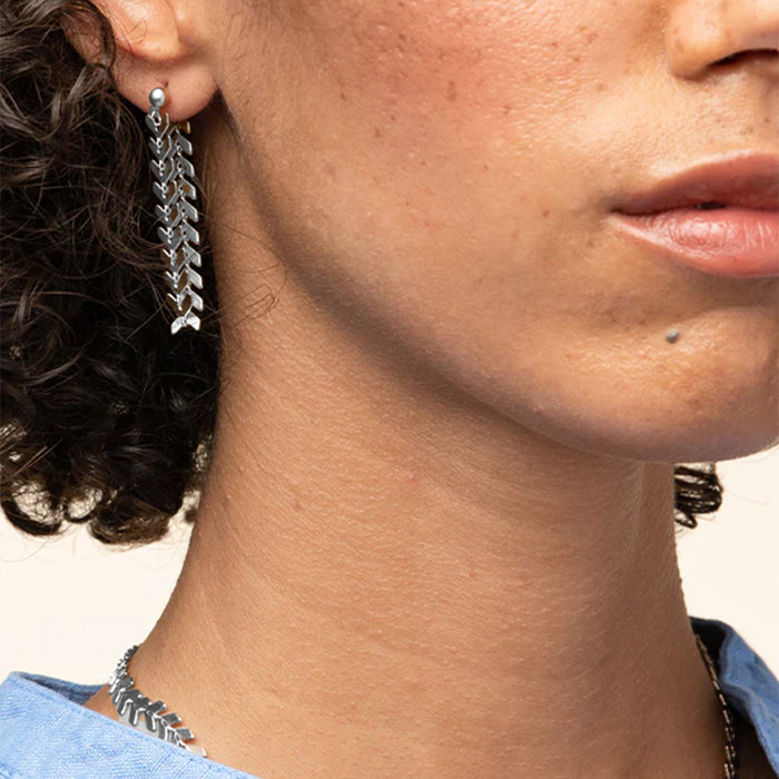 Elara Chevron Drop Earrings