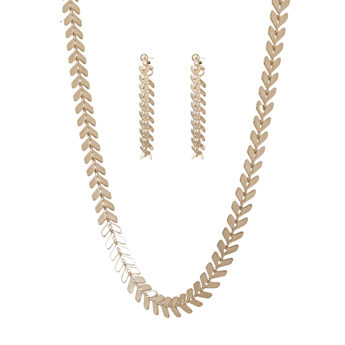 Elara Chevron Necklace & Earring Set