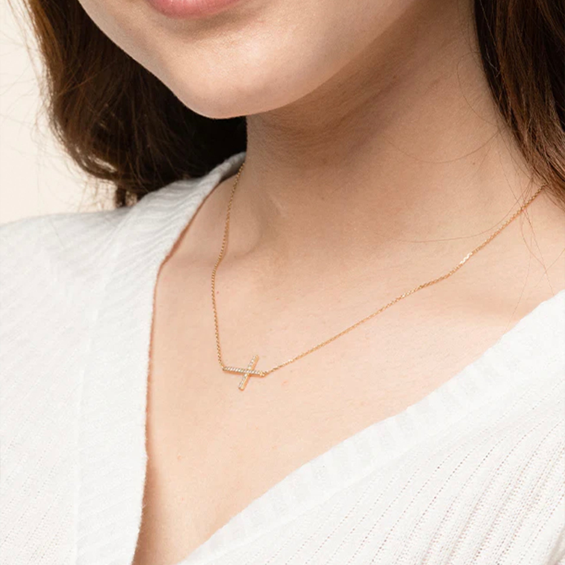 Horizontal Cross Necklace | Bearfruit Jewelry