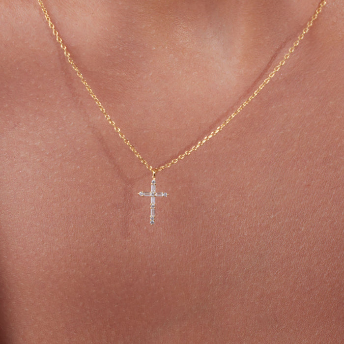 Iris Cross Necklace