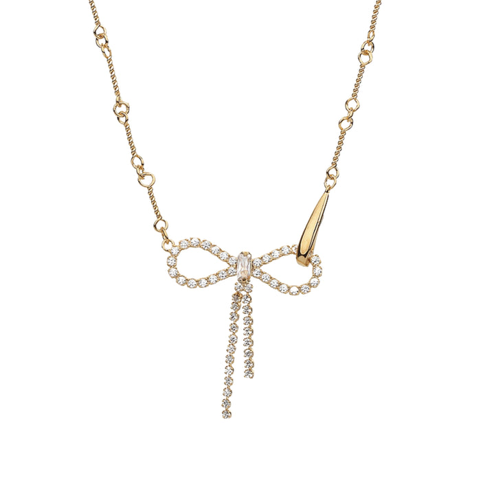 Camélie Crystal Bow Necklace