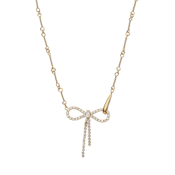 Camélie Crystal Bow Necklace