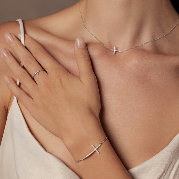 Horizontal Cross Necklace