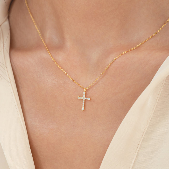Lisette Crystal Cross Necklace