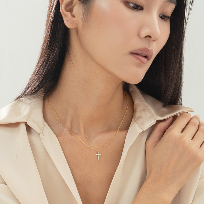 Lisette Crystal Cross Necklace
