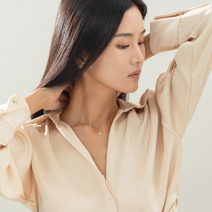 Lisette Crystal Cross Necklace