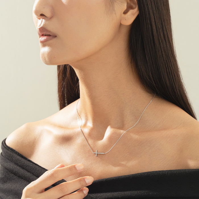 Elowen Horizontal Cross Necklace