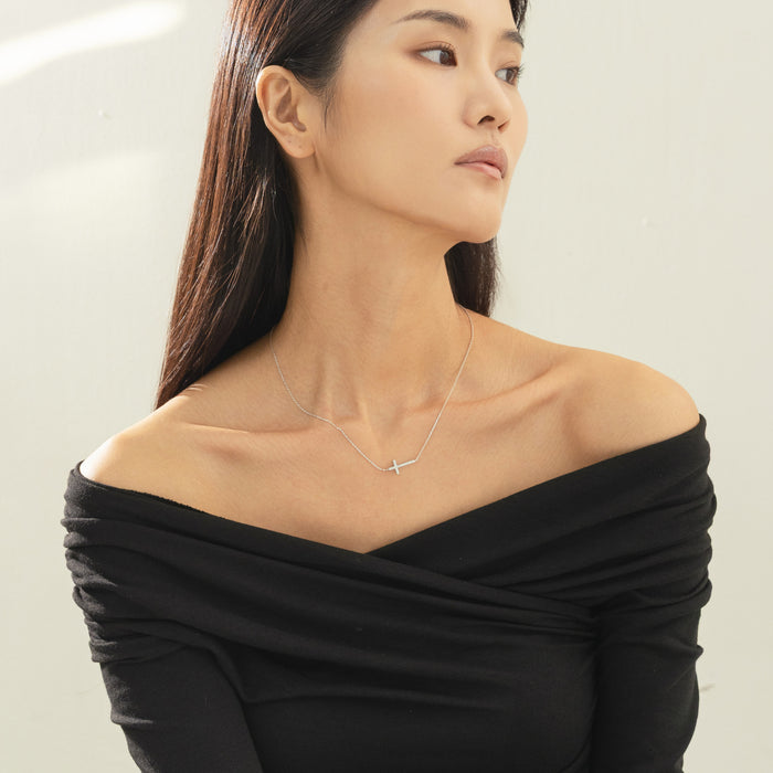 Elowen Horizontal Cross Necklace