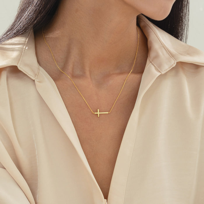 Elowen Horizontal Cross Necklace