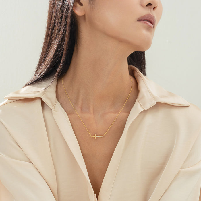 Elowen Horizontal Cross Necklace