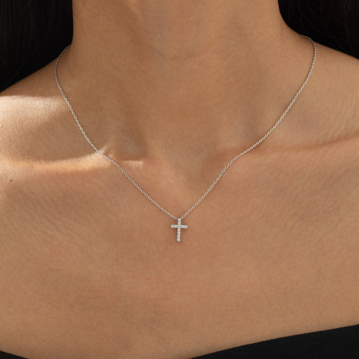 Aveline Crystal Cross Necklace