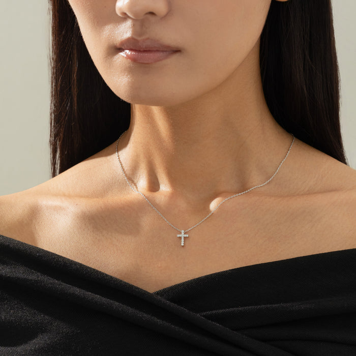 Aveline Crystal Cross Necklace