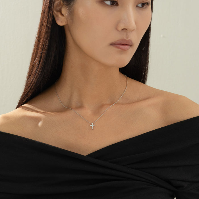 Aveline Crystal Cross Necklace