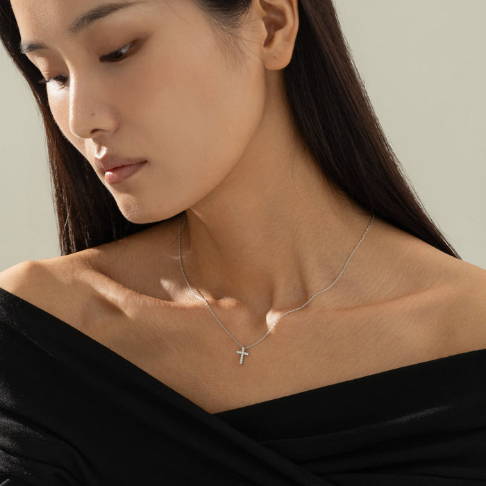 Aveline Crystal Cross Necklace