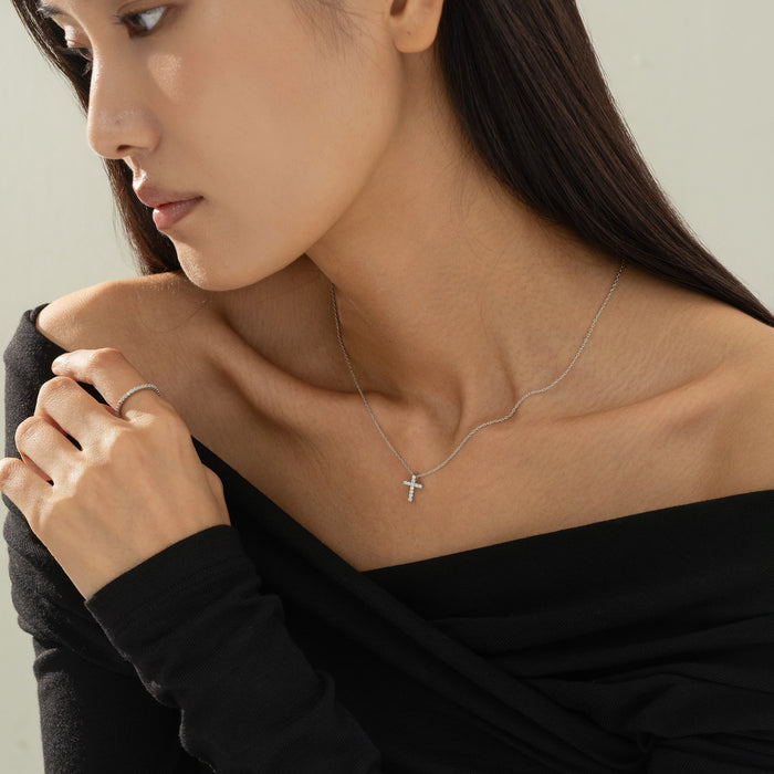 Aveline Crystal Cross Necklace
