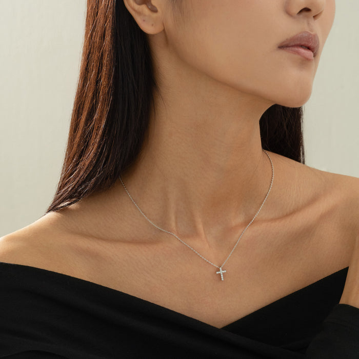 Aveline Crystal Cross Necklace