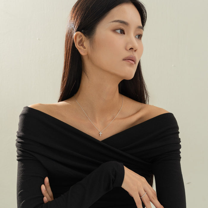 Aveline Crystal Cross Necklace