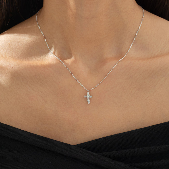 Evelina Crystal Cross Necklace