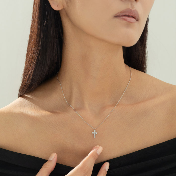 Evelina Crystal Cross Necklace