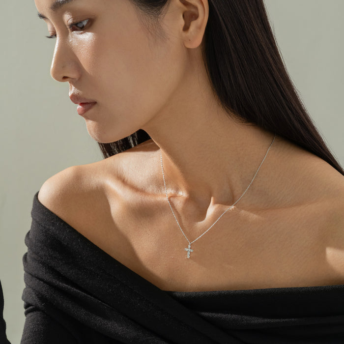 Evelina Crystal Cross Necklace