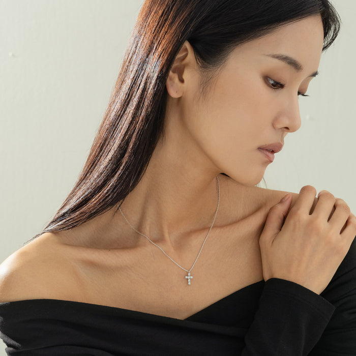 Evelina Crystal Cross Necklace