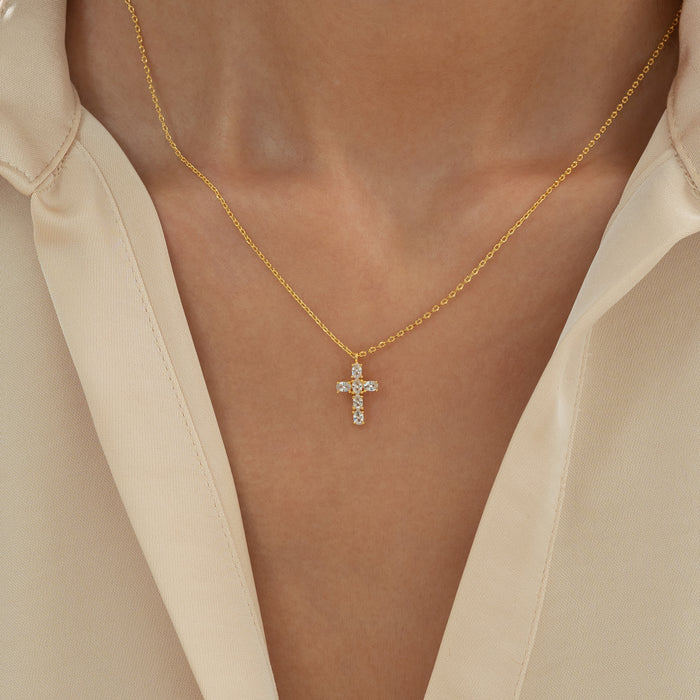 Evelina Crystal Cross Necklace