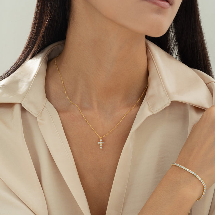 Evelina Crystal Cross Necklace