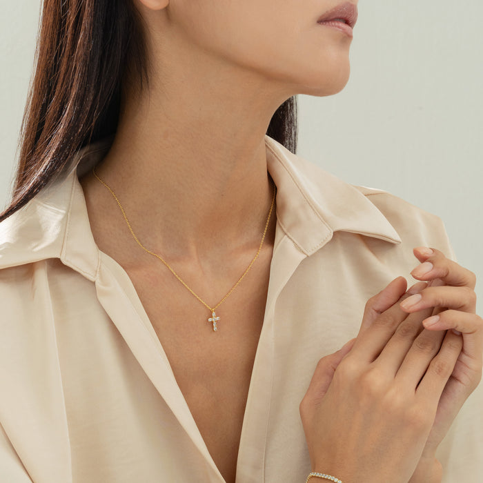 Evelina Crystal Cross Necklace