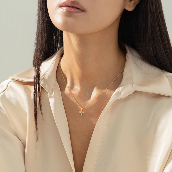 Evelina Crystal Cross Necklace
