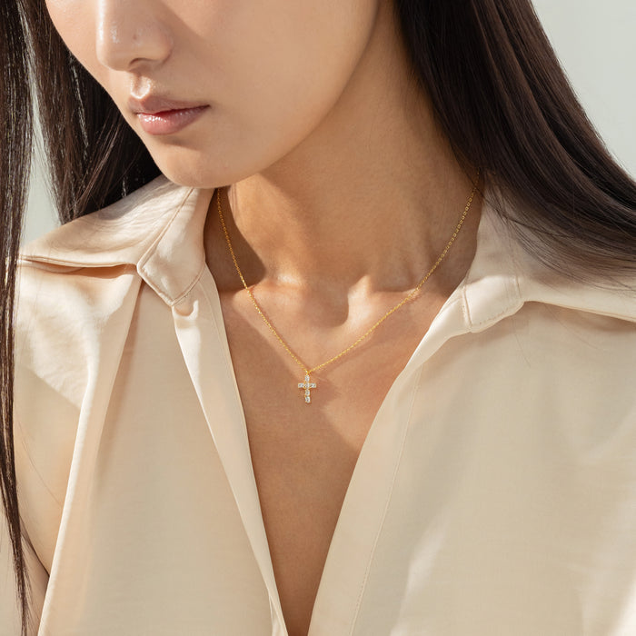 Evelina Crystal Cross Necklace