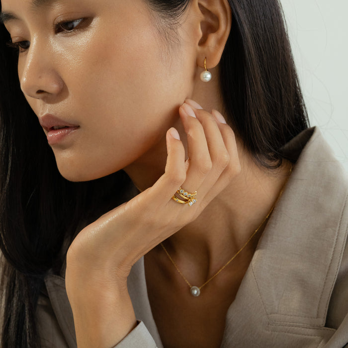 Golden Gala Ring Trio Set