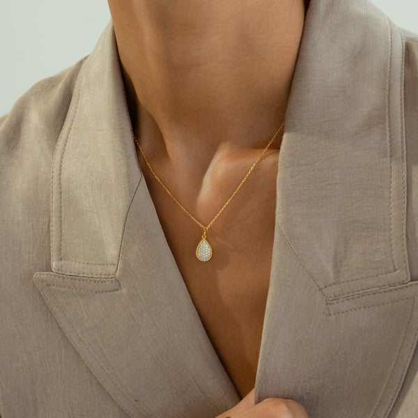 Leah Crystal Teardrop Necklace alternate view